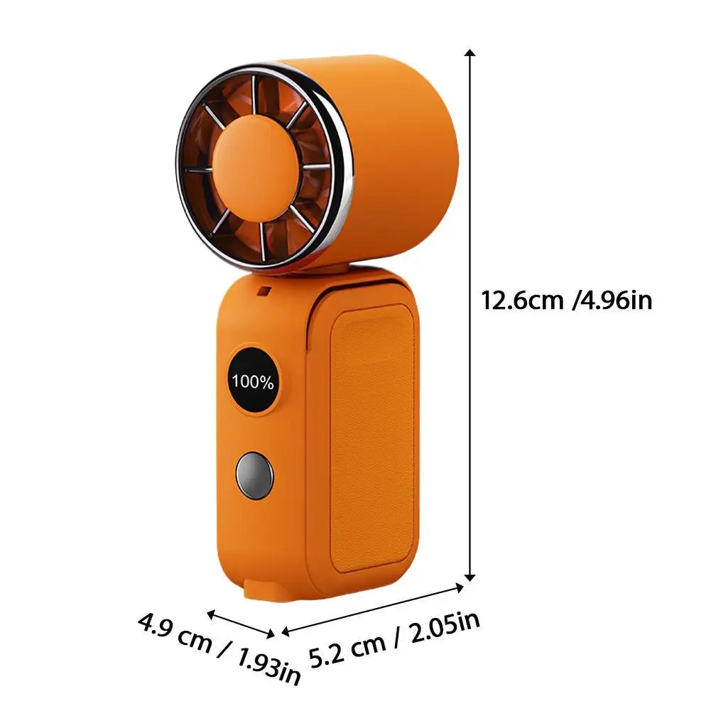 Portable Handheld Mini Fan Foldable Cooling Fans 5 Speed USB Rechargeable Fan with Phone Stand And Digital Display Screen
