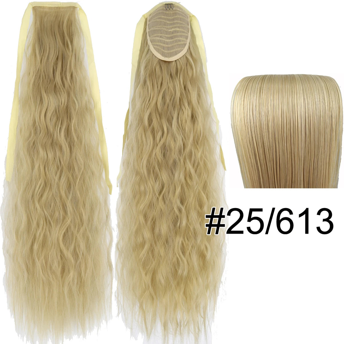 TOPREETY Synthetic Fiber Heat Resistant Kinky Ribbon Ponytail Extensions 3007