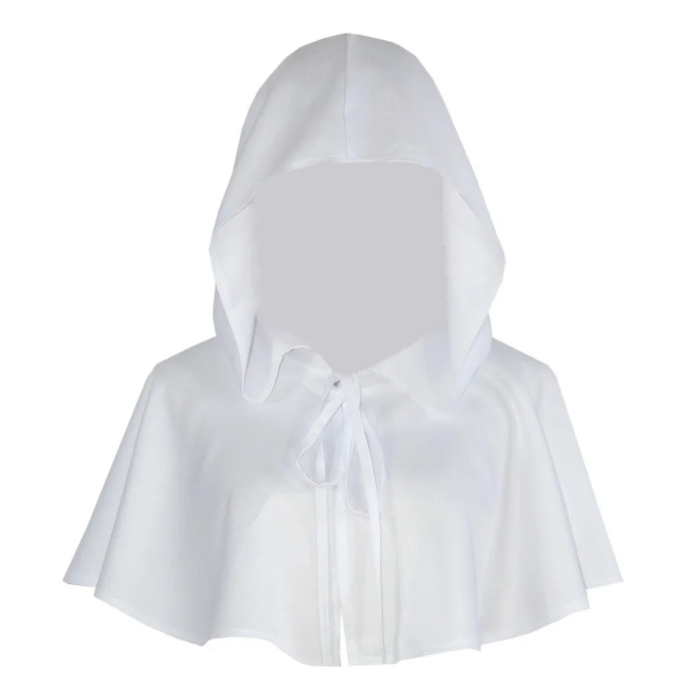 Halloween Cosplay Death Cloak Short Hooded Cloak Sorcerer Witch Costume Vampire Devil Wizard Black Cape Party Accessories 2025