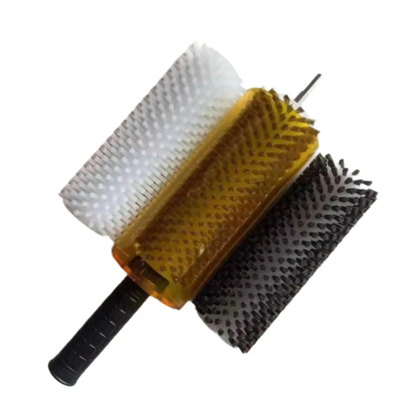 Snowboard Wax Brush Kit with Axle Handle Cover Roller Brush Nylon Brass Horsehair Professional Ski Wax Brushes Ski Wax Brush Kit