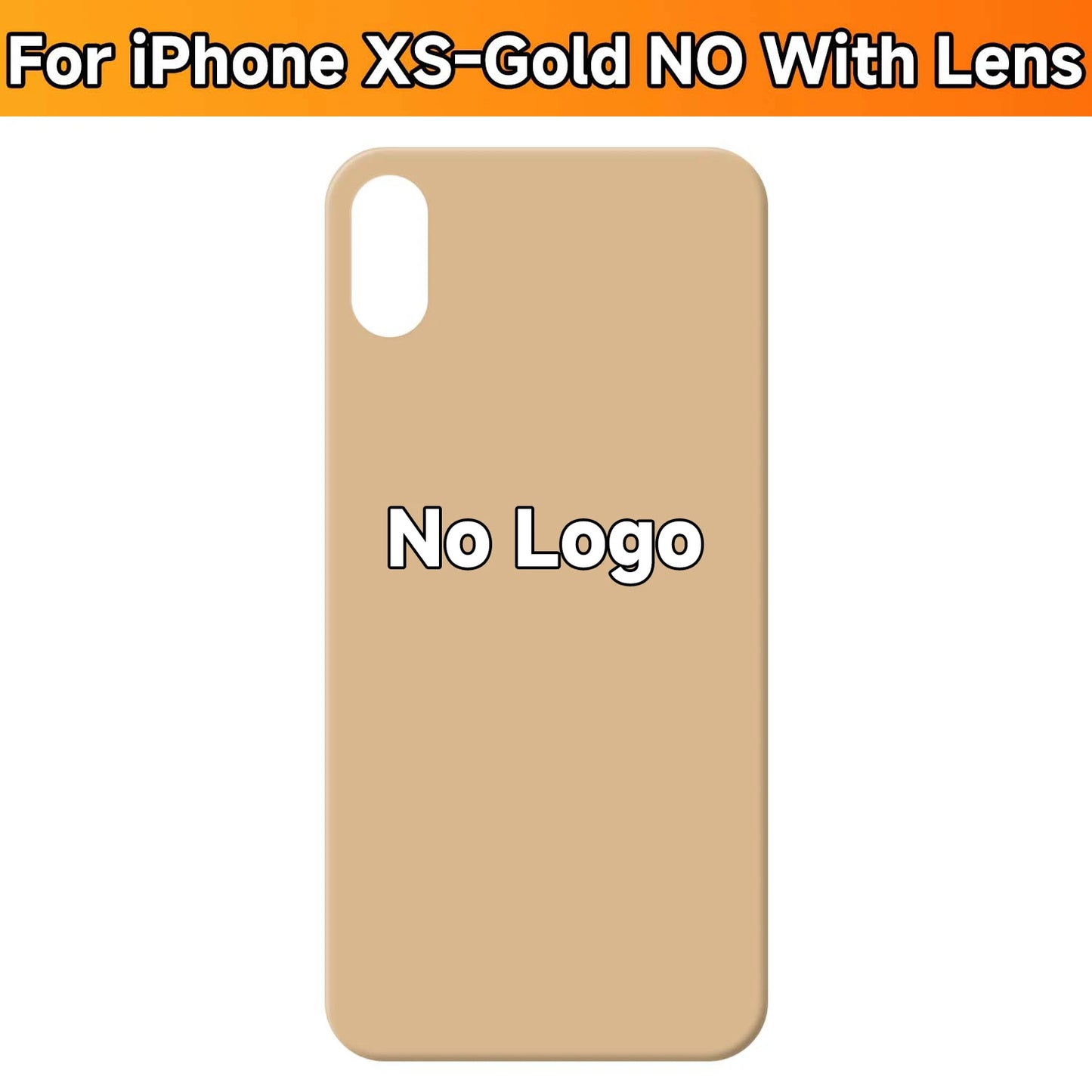 For iPhone X/XS/XS Max Battery Back Cover Glass Panel Rear Door Housing Case Replacement Part No Logo