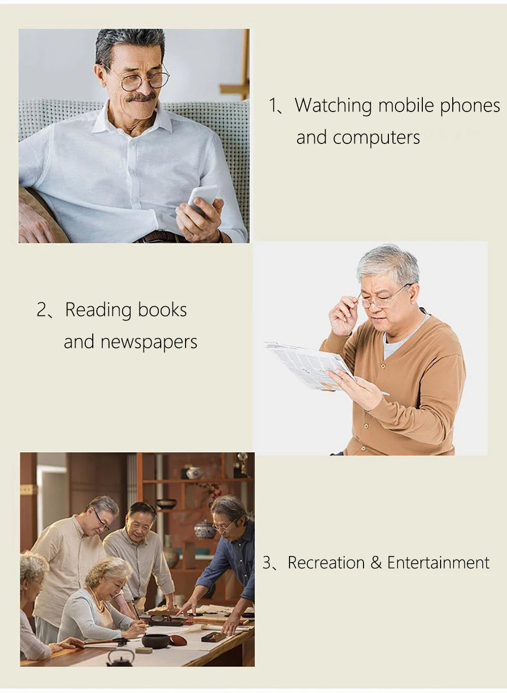 Intelligent Progressive Multifocal Reading Glasses Anti Blue Light Half Frame Spectacles Far Near Dual Use Presbyopic Glasses
