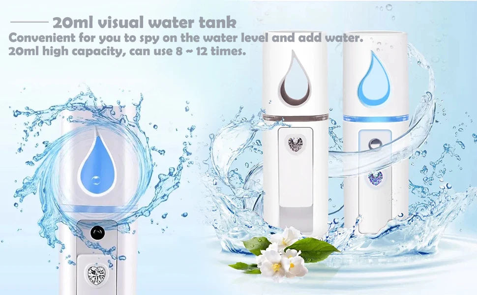Nano Facial Steamer Mist Spray Eyelash Extensions Cleaning Pores Water SPA Moisturizing Hydrating Face Sprayer USB Rechargeable
