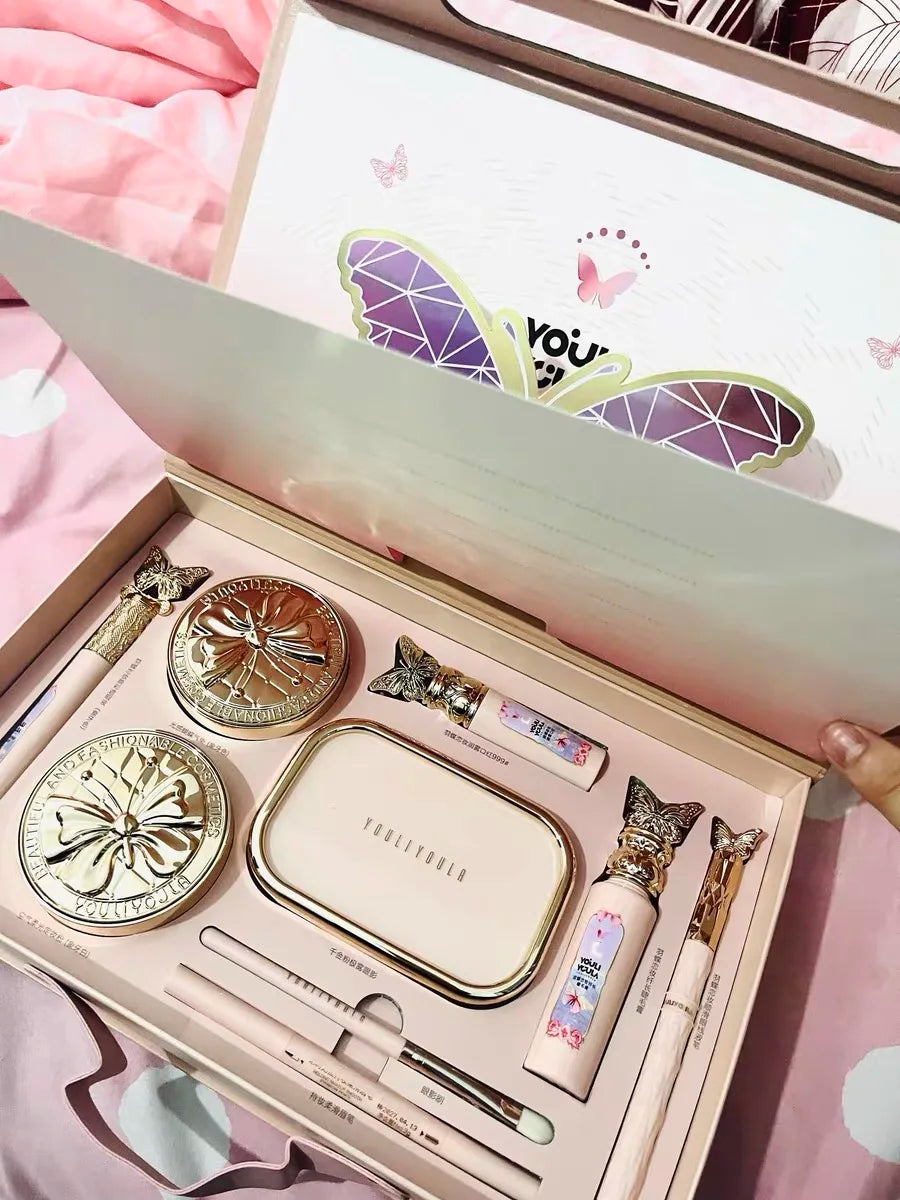 Make Up Sets Cosmetics Full Set Makeup Kit Lipstick Eyeshadow Eyebrow Pen Air Cushion BB Cream Mascara 9 Pcs Makeup Gift Box