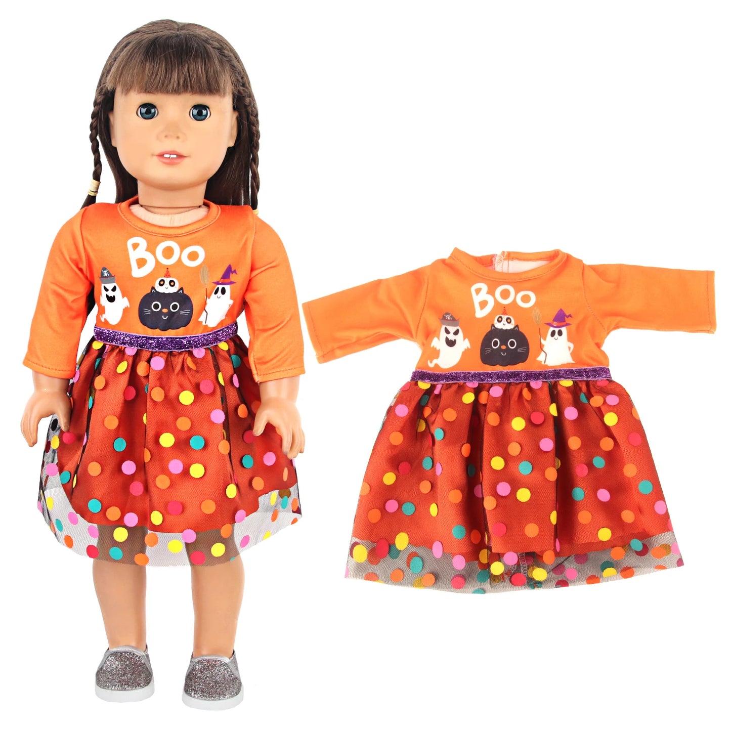 Halloween Doll Clothes Festival Pumpkin, Skeleton Costumes For 18 Inch American&43cm Baby New Born,OG,Life Girl Doll Accessories