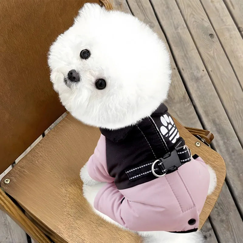 Dog Jacket Waterproof Solid Puppy Winter Clothes Cotton Four Legs Pet Warm Coat Cat Clothing Chihuahua Bichon Dachshund Costumes