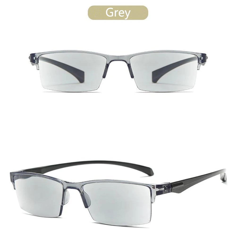 Intelligent Progressive Multifocal Reading Glasses Anti Blue Light Half Frame Spectacles Far Near Dual Use Presbyopic Glasses