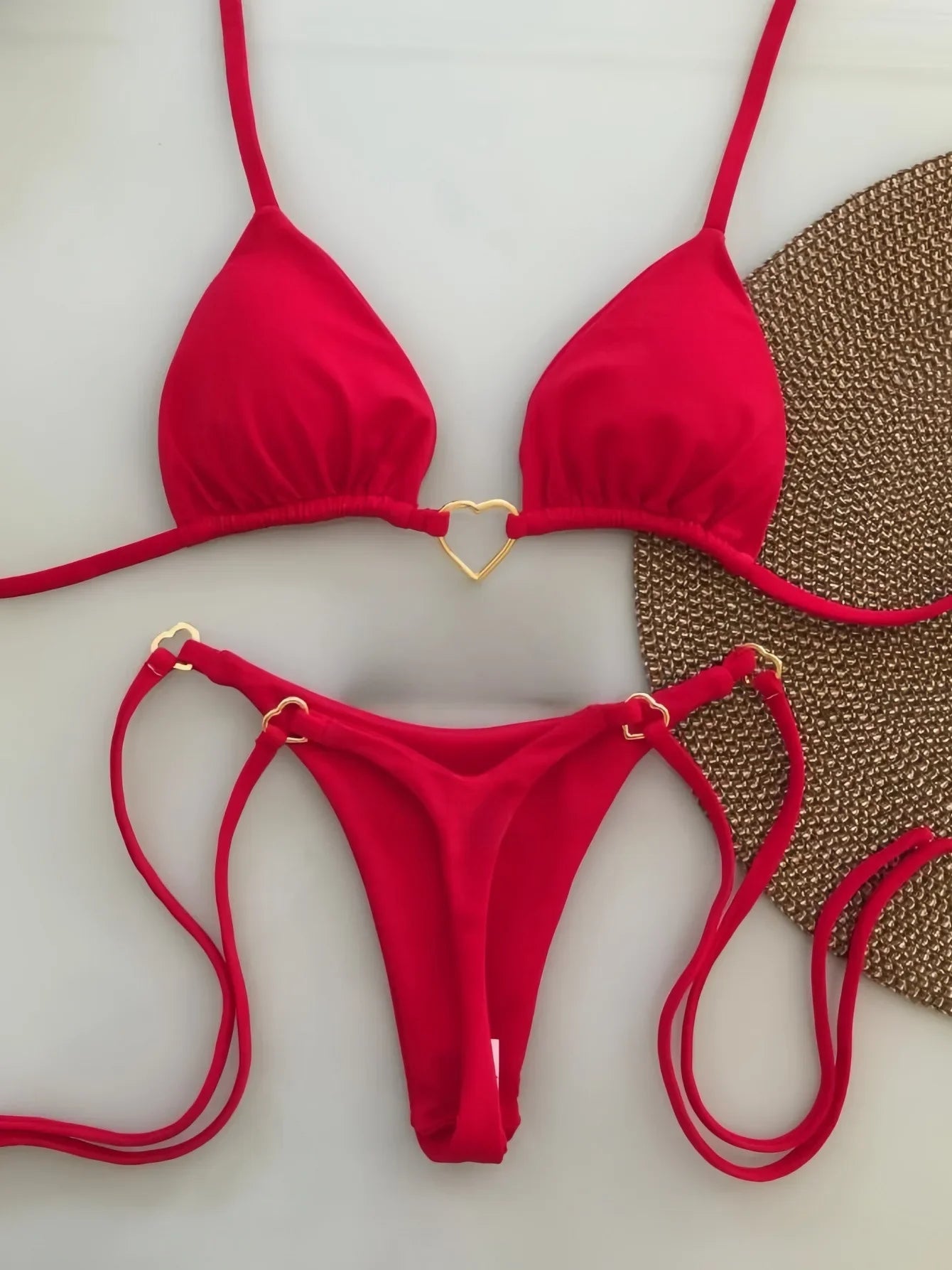 Sexy Halter Solid Color Bikini Set Women's Swimsuit Two-piece Triangle Thong Swimwear Bathing Suit Brazilian Biquinis