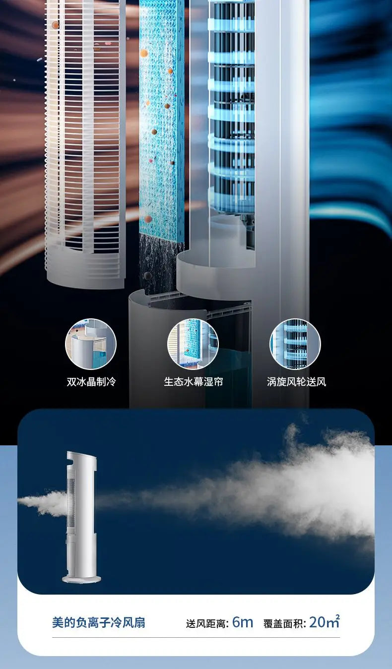 Smart Remote-Controlled Tower Fan: Home Cooling Fan & Evaporative Air Cooler