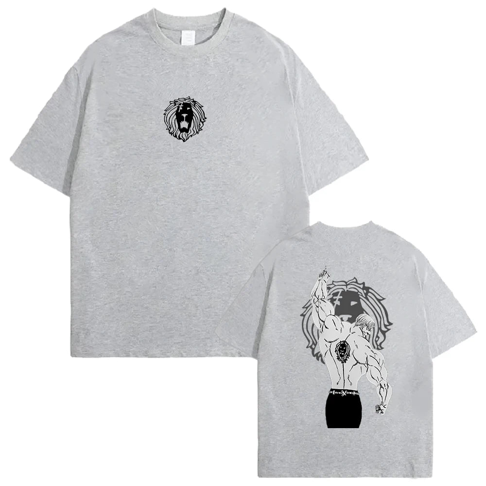 Anime The Seven Deadly Sins Escanor Graphic T Shirt Men Women Cotton Tshirts Manga Oversized Tee Harajuku Male Casual T-shirt