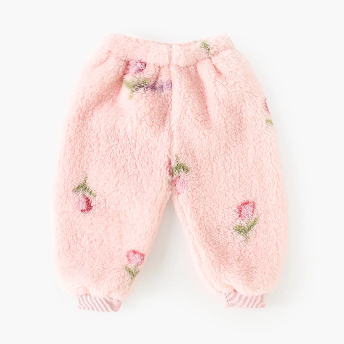 Cute Fleece Long Sleeve Little Kids Tops + Pants Thickened Baby Outfits Sets Winter Florals Clothing