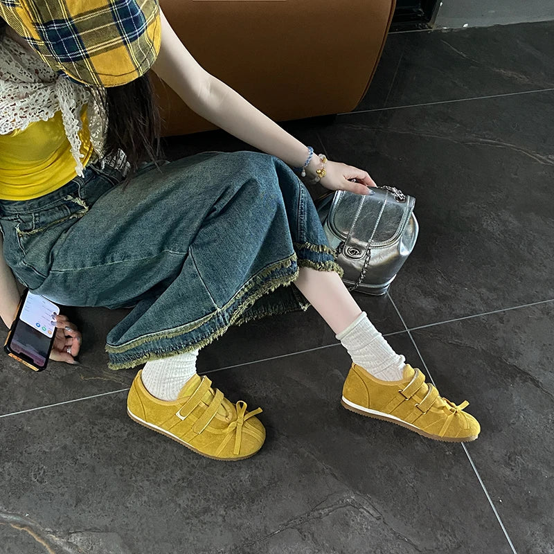 Flats Women Ballet Dance Shoes Walking Spring Cozy Sport Shoes Woman 2025 Fashion New Designer Sneakers Brand Zapatos De Mujer