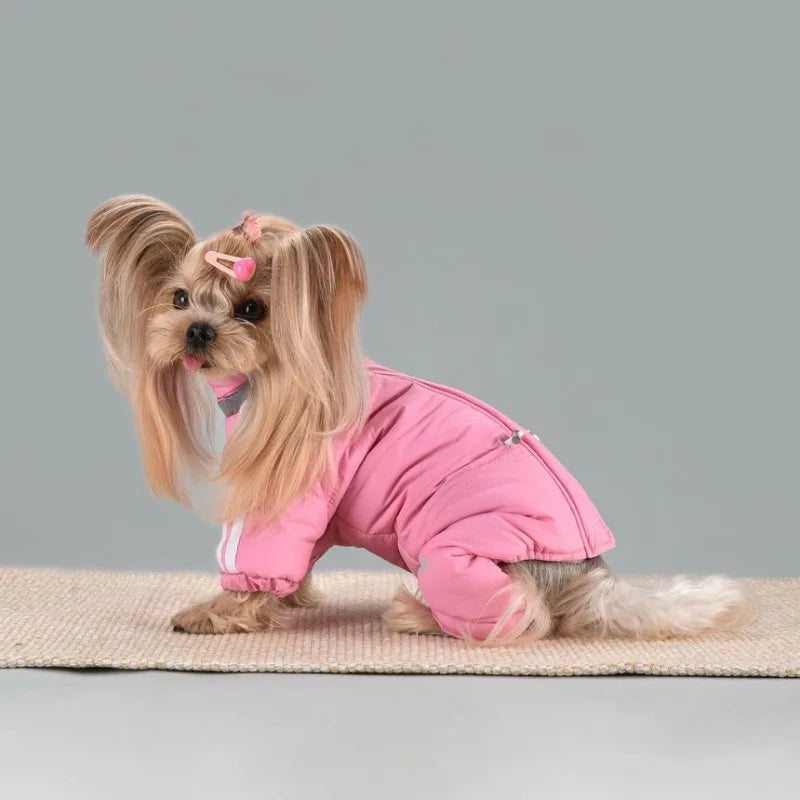 Dog Thick Warm Cotton Clothing Pet Outdoor Winter Small Medium Dog Padding Down Parkas Overalls Warm Puppy High Neck Jacket