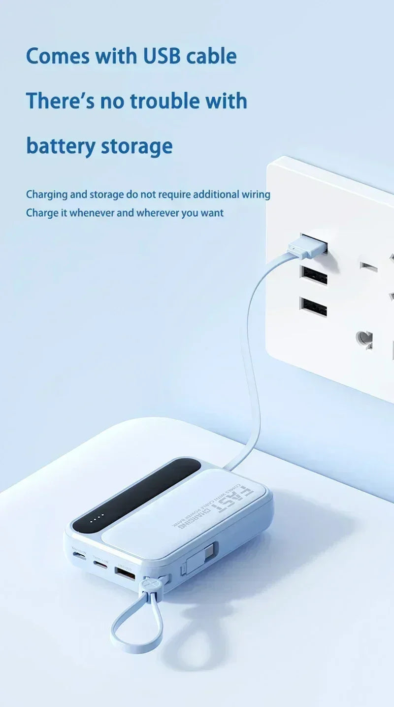 Lenovo 30000mAh Power Bank BuiIt in 4 Lines Super Fast Charging Large Capacity Portable External Battery for All Phones Android