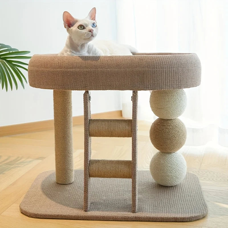 Multi-Level Cat Tree Tower with Scratching Posts & Cozy Perch - Durable Sisal Rope Cat Climber for Indoor Cats, Space-Saving