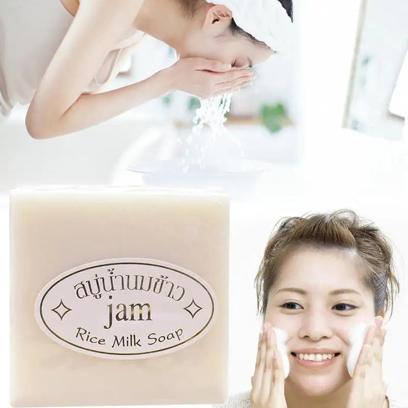 12PCS JAM Rice Soap 65g*12 PCS Original Thailand Handmade Rice Milk Soap Original K BROTHERS Rice Milk Soap
