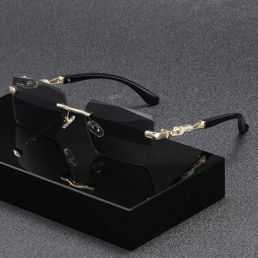 Fashion Rimless Square Sunglasses Women Men Luxury Brand Sun Glasses Outdoor Driving Eyeglasses Beach Trendy Eyewear