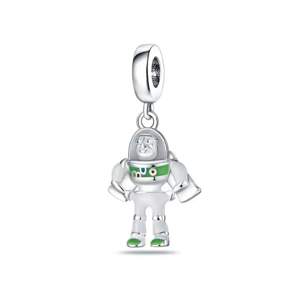 925 Sterling Silver Cute Cartoon Shield Soldier Stickey Charm Beads Animal & Character Charms DIY Jewelry Gift for Her