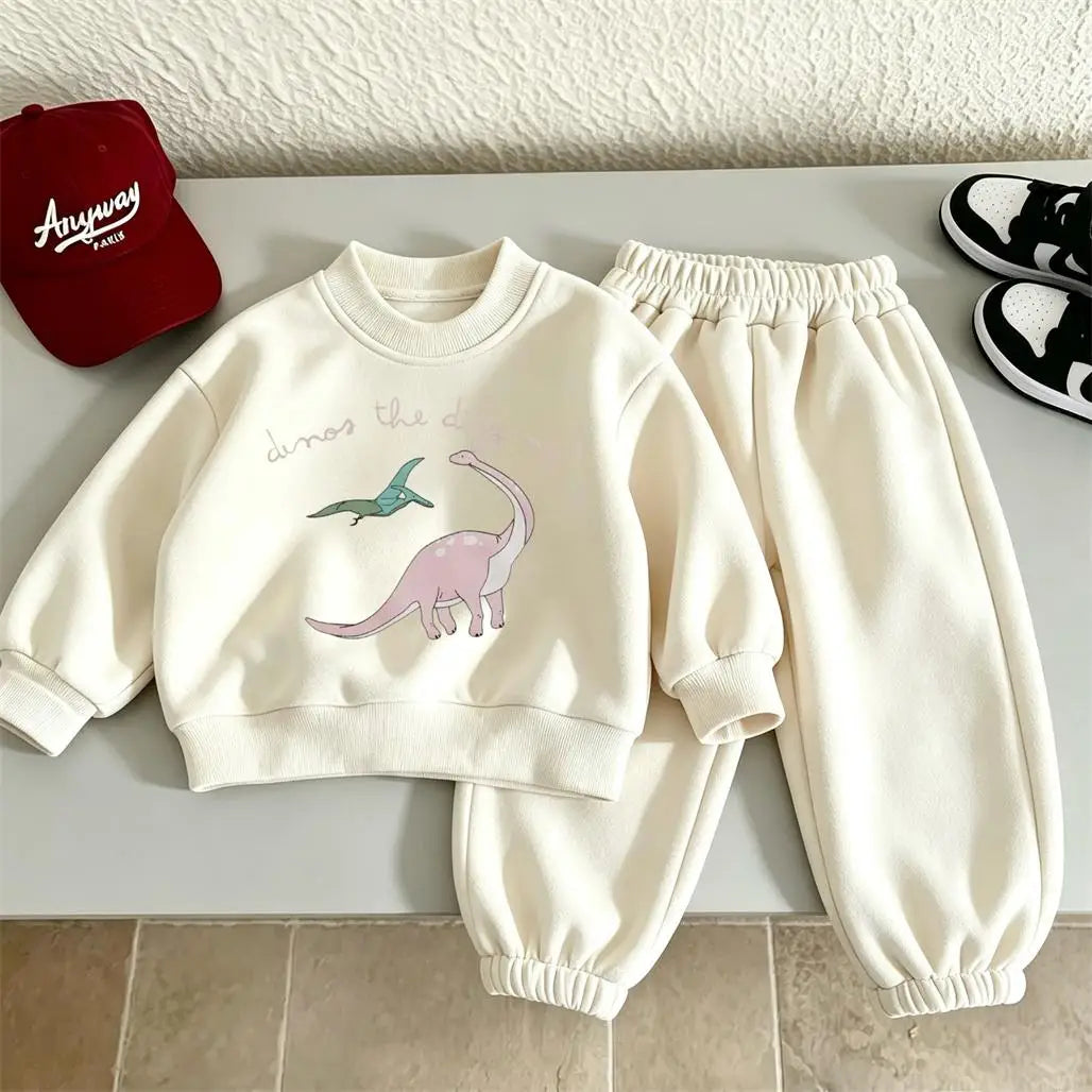 Boys And Girls Cartoon Costume Round Neck Hoodie Loose Pants Baby Autumn Clothing 2Piece/Set Toddler New Design Lovely Suits