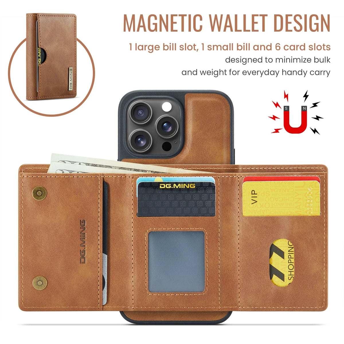 Magnetic Leather Wallet Card Phone Case For iPhone 17E 17 Air 16E 16 Pro Max 15 Plus 14 13 12 11 Flip Wireless Charging Cover