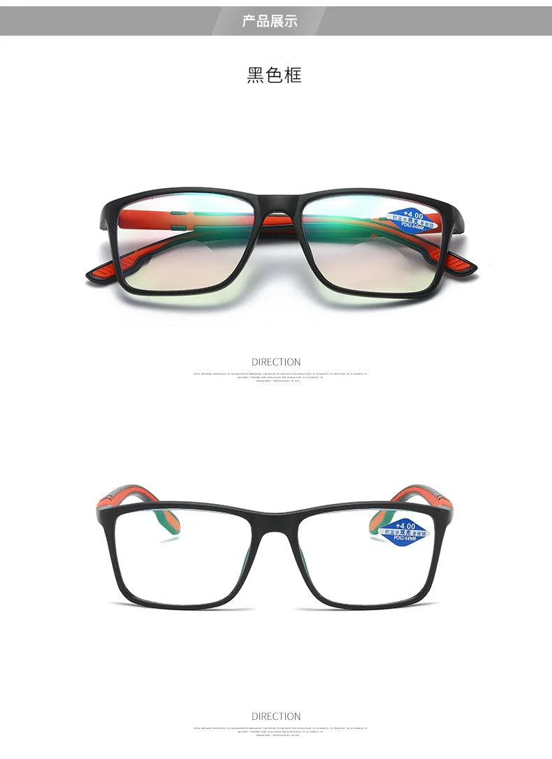 3PCS Sports Reading Glasses Men Women - Comfortable, Stylish Presbyopic Readers with Polycarbonate Lenses, Bulk Wholesale