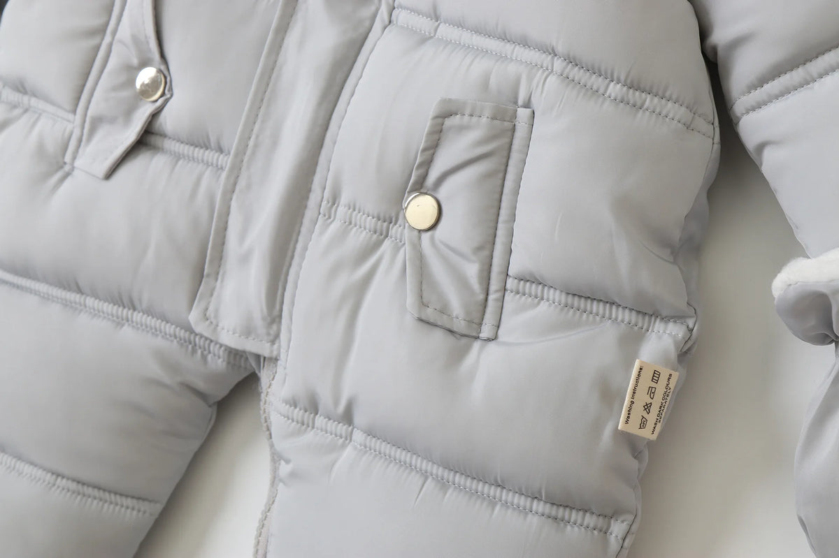 Winter Baby Jumpsuit Plus Velvet Warm Hooded Newborn Baby Girl Overalls  Infant Boy Snowsuit Toddler Romper Outfit 0-2 Years