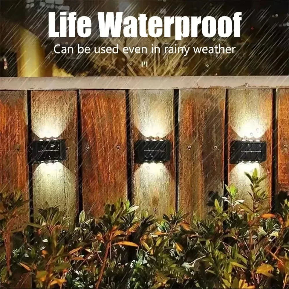 4/6/8 LED Solar Double-headed High Brightness Wall Lights Garden Lights Door Sign Wall Lights Outdoor Waterproof Wall Decor Led