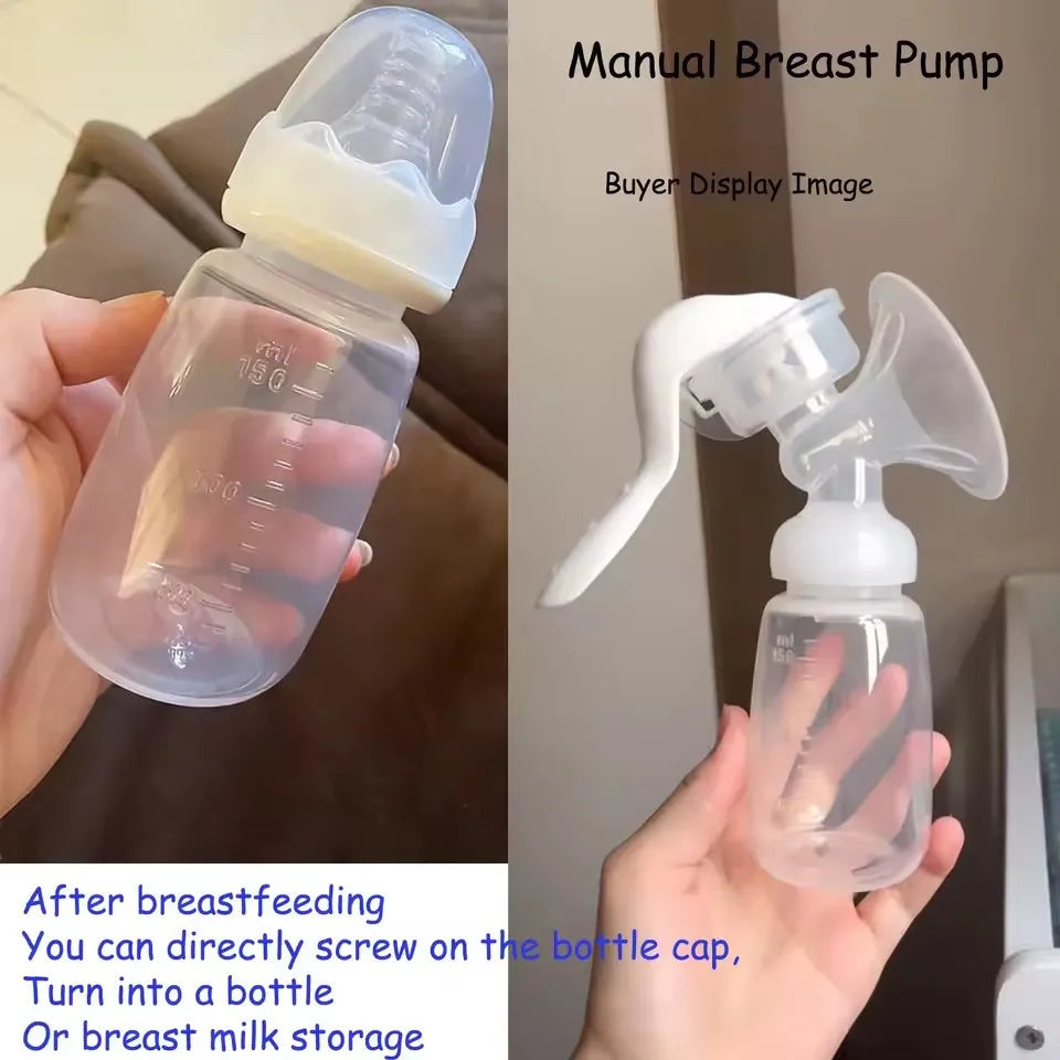 1PCS Painless & Portable Manual Breast Pump - High Suction, Chemical-Free Milk Collector for Postpartum Moms, Milking Machine