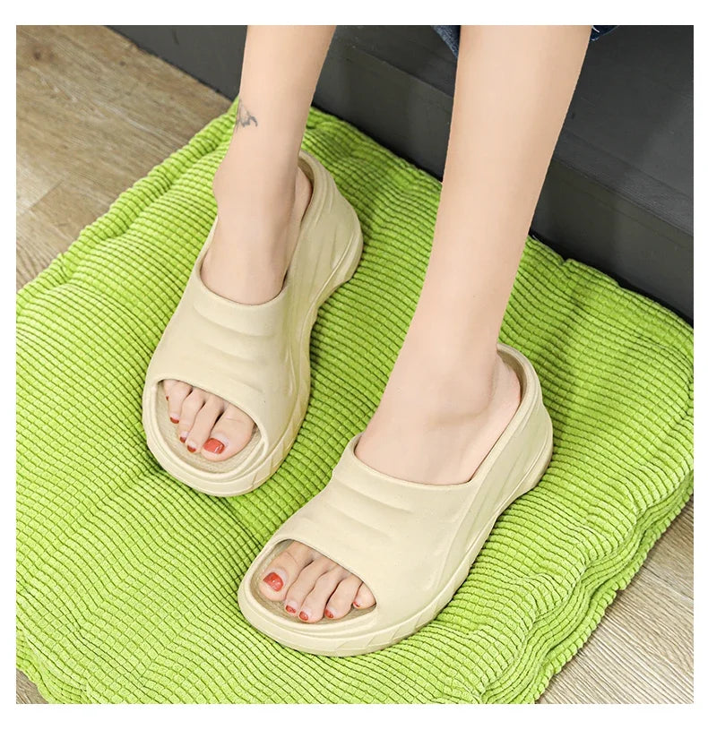 Outdoor Ladies Sandals Women Platform Flip Flops Slippers Height Increasing 8cm Summer Fashion Open Toe White Zapatos Mujer