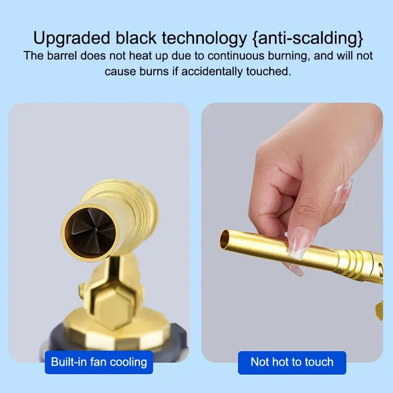 Butane Torch Extended Copper Tube 1300℃ BBQ Flame Gun Copper Aluminum Soldering Tool Liquefied Propane Gas Torch