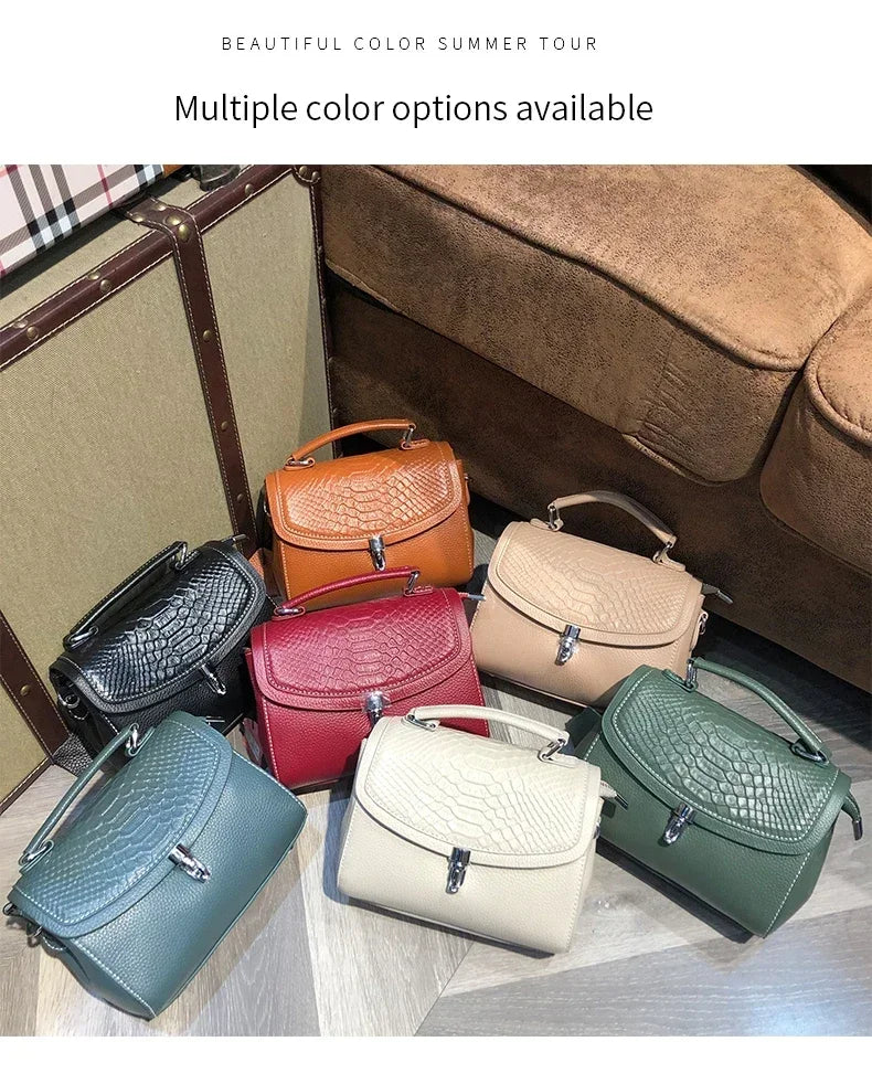 women's mini handbag Ladies' luxury crossbody bag fashionable crocodile pattern design women's genuine leather crossbody bag