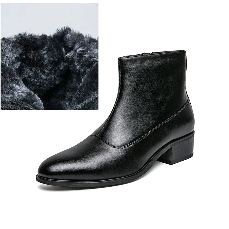 Boots Men Luxury Business Fashion Warm Leather Shoes Men Comfort Fashion Brand Chelsea Boots Gentlemen's Social Boots Men 38-46