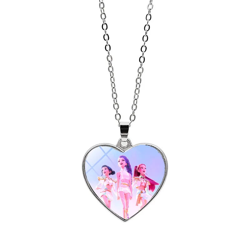 KPop Devil Hunter Girl Necklace Children's Cartoon Charm Pendant Fashion Jewelry Accessory - Perfect Gift