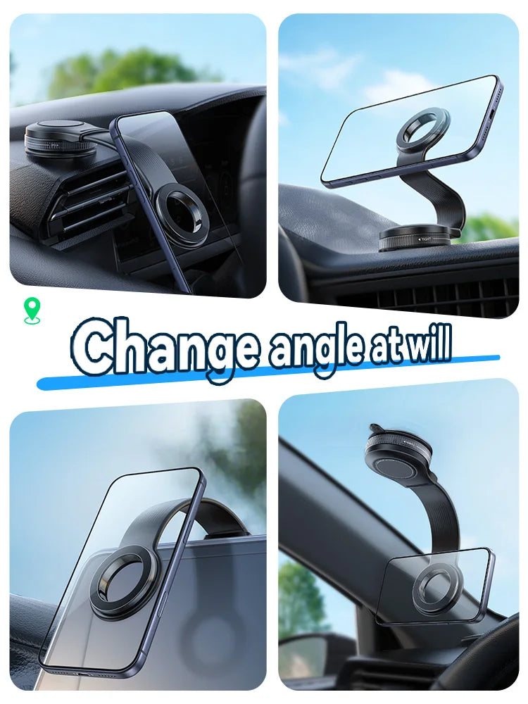 oyroom Car Magnetic Phone Mount Holder Flexible Memory Alloy Suction Cup Mobile Phone Stand Suitable for Instrument Panel ZS518