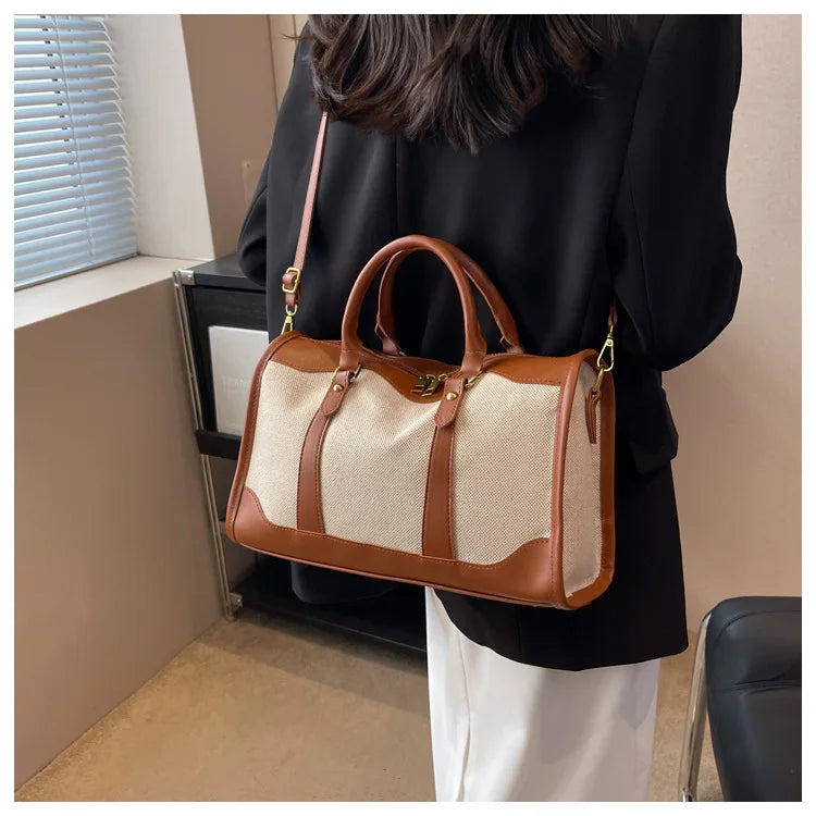 Fashion Travel Bags Women's Canvas Handbags Business Duffels Bags Vintage Fitness Gym Bags Business Trip