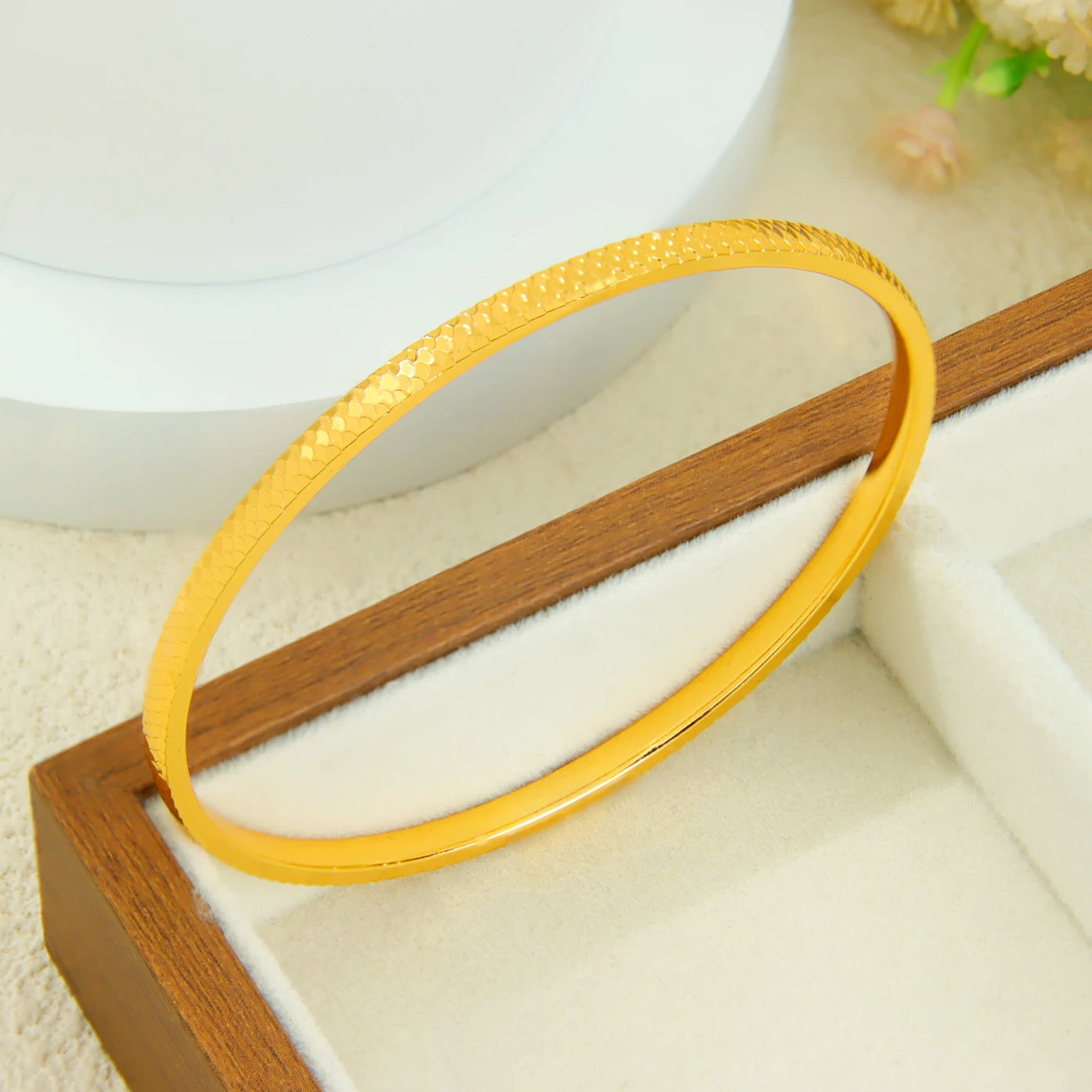 Arabic Bridal Wedding Cuff Bracelet 24k Gold Plated Dubai Simple Fashion Wrap Bangles Oman Women Event Party Daily Jewelry