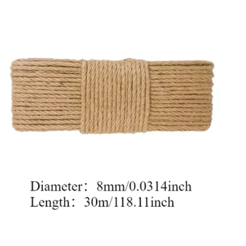 Sisal Rope Cat Tree Scratching Post Toy Cat Climbing Frame Replacement Rope Desk Legs Binding Rope for Cat Sharpen Claw