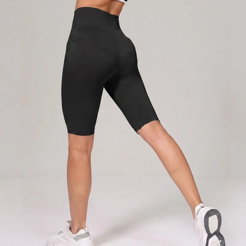 Women High Waist 5 Inch  Shorts Butt Lift Yoga Shorts Naked Feel Breathable Tight Run Gym Workout Outer Athletic Biker Shorts