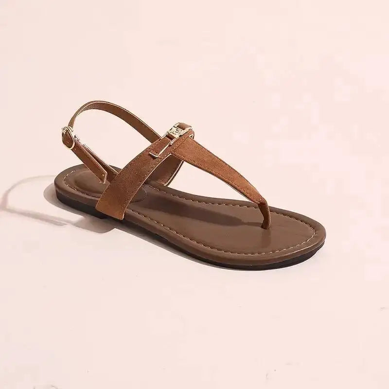 2025 Women's Shoes Fashion Daily Sandals Women Buckle Strap Flat With Outdoor Open Toe Female Shoe