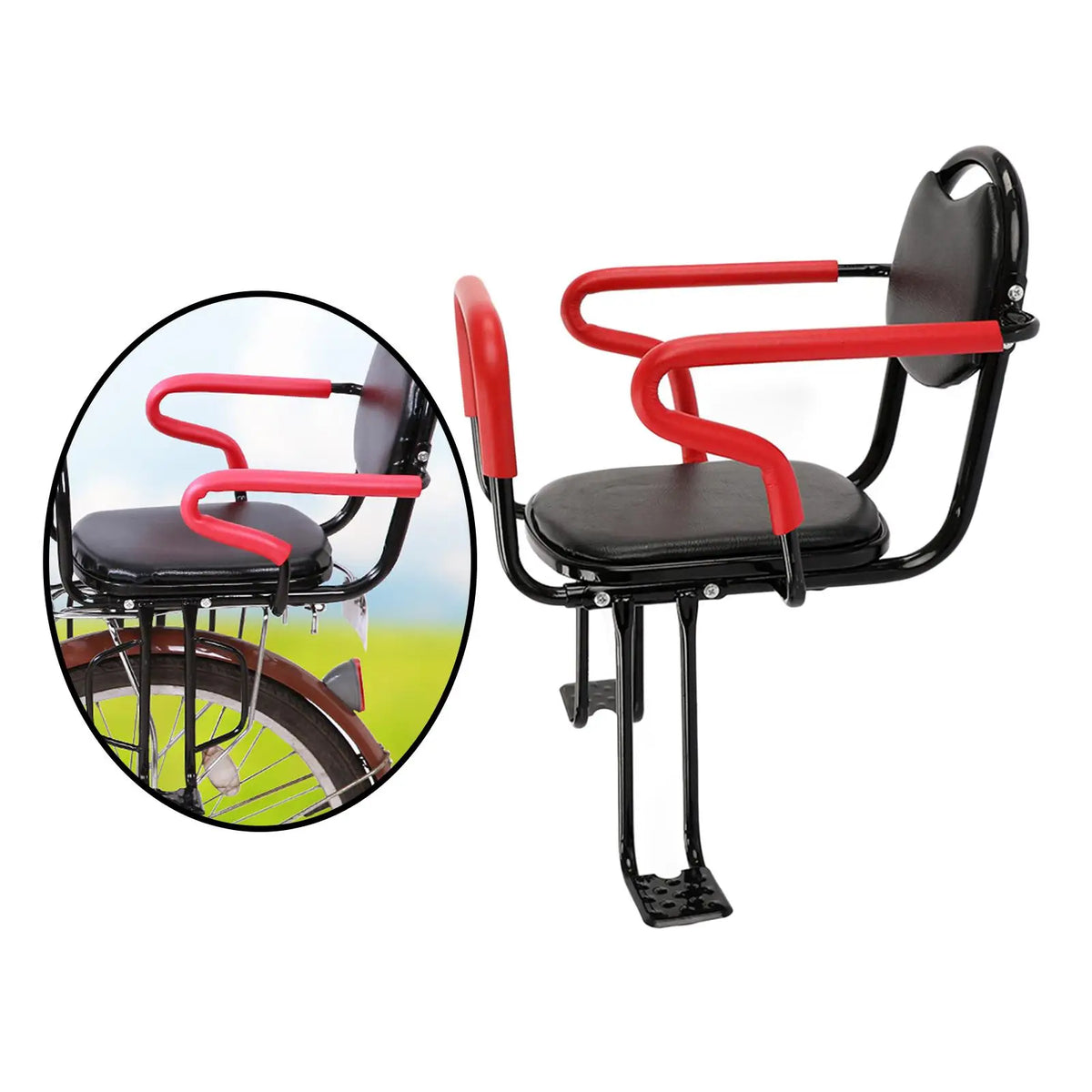 Child Bike Seat Rear Baby Carrier Footrest Iron Mount Safe Portable Kid Bicycle Seat Mat Detachable for Electric Bike Part