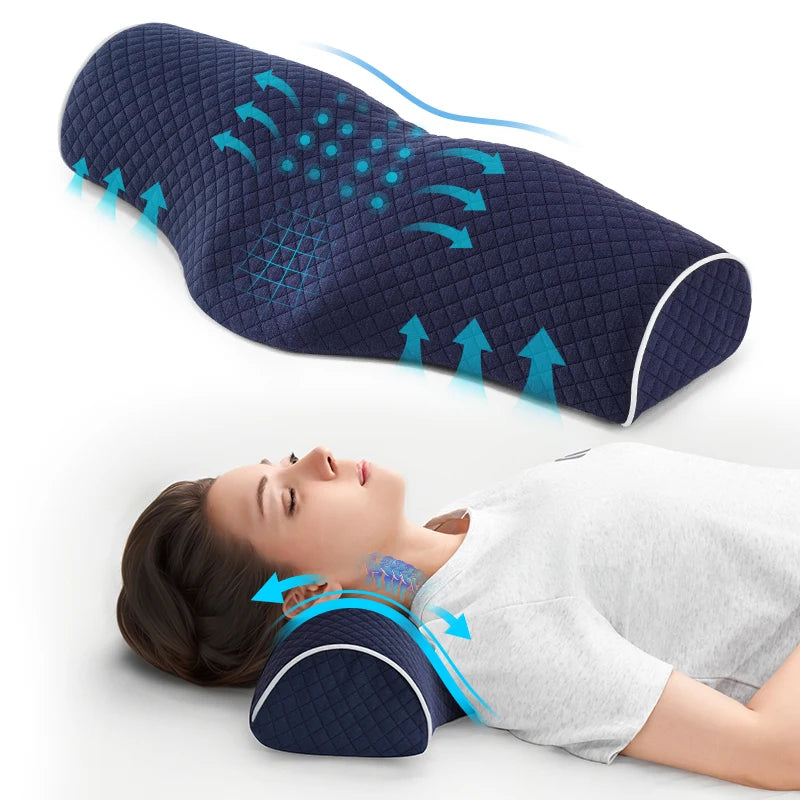 Contour Neck Support Sleeping Pillow, Breathable Washable, Ideal for Every Sleeper