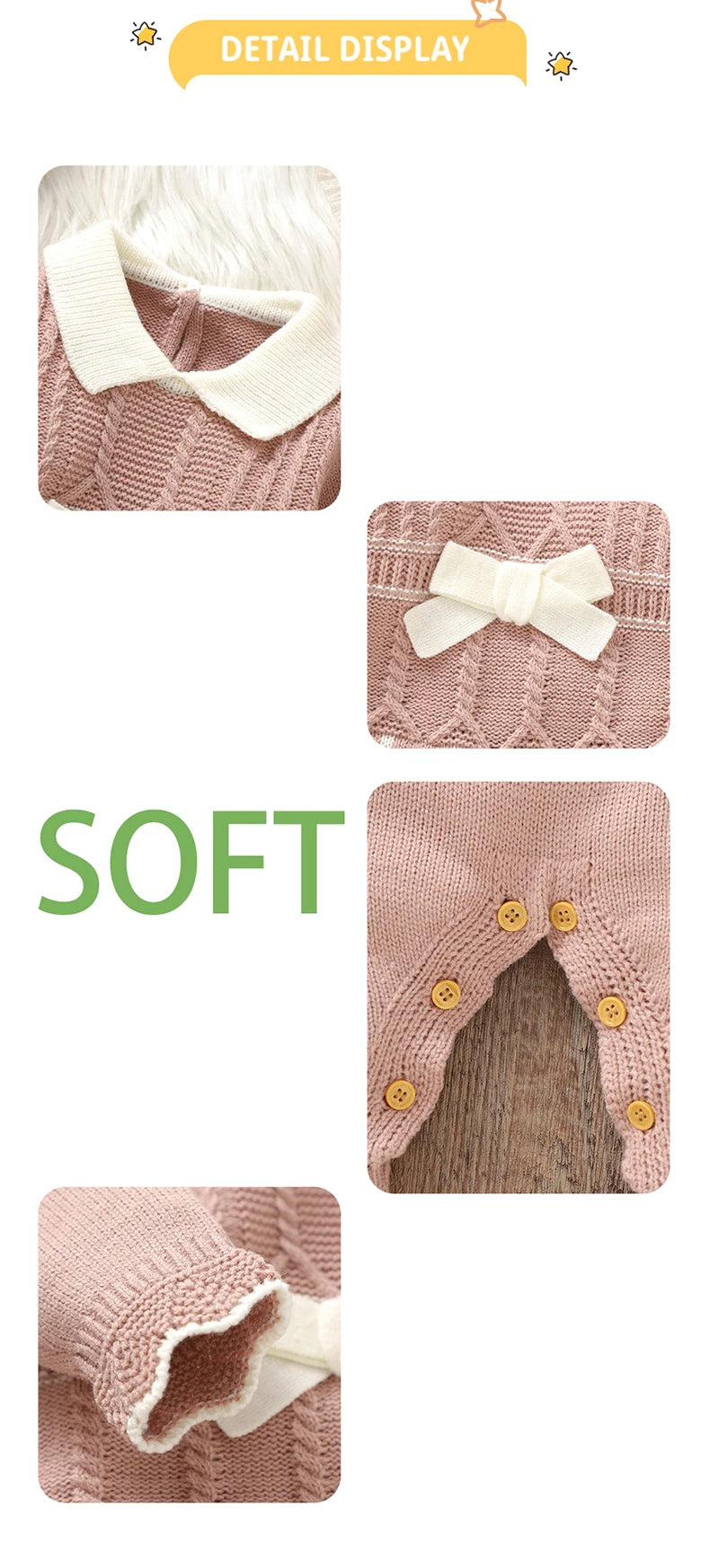 Soft Autumn Winter Baby Girls Rompers + Hat Outfits Multi-colors Available 0-9M Knitted Acrylic Newborn Baby Bodysuit Jumpsuit