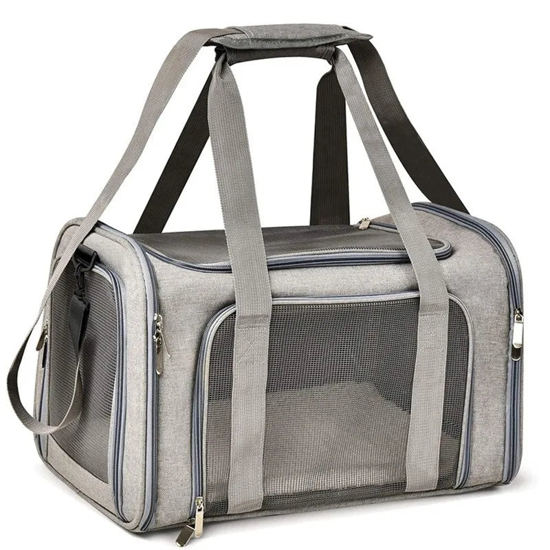 Airline Approved Pet Carrier for Cats & Dogs – Foldable Dog Bag with Soft Mat, Breathable Mesh Windows, Travel-Ready Cat Carrier