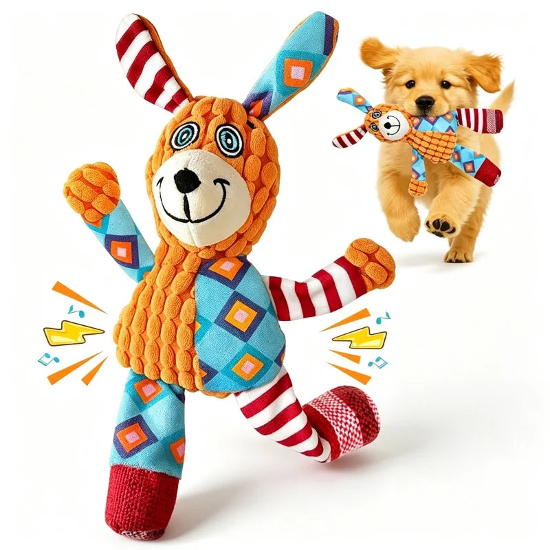 Pet Plush Squeaky Toy Durable Bite Resistant Soft Stuffed Vocal Chew Toys For Dog Puppy Cat Interactive Training Pet Supplies