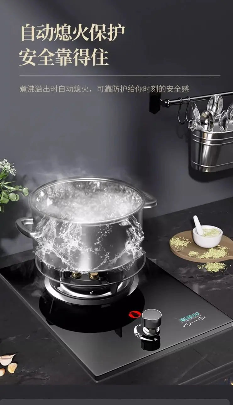 Single Gas Stove Household Fierce Flame Desktop Embedded for Natural Gas and LPG
