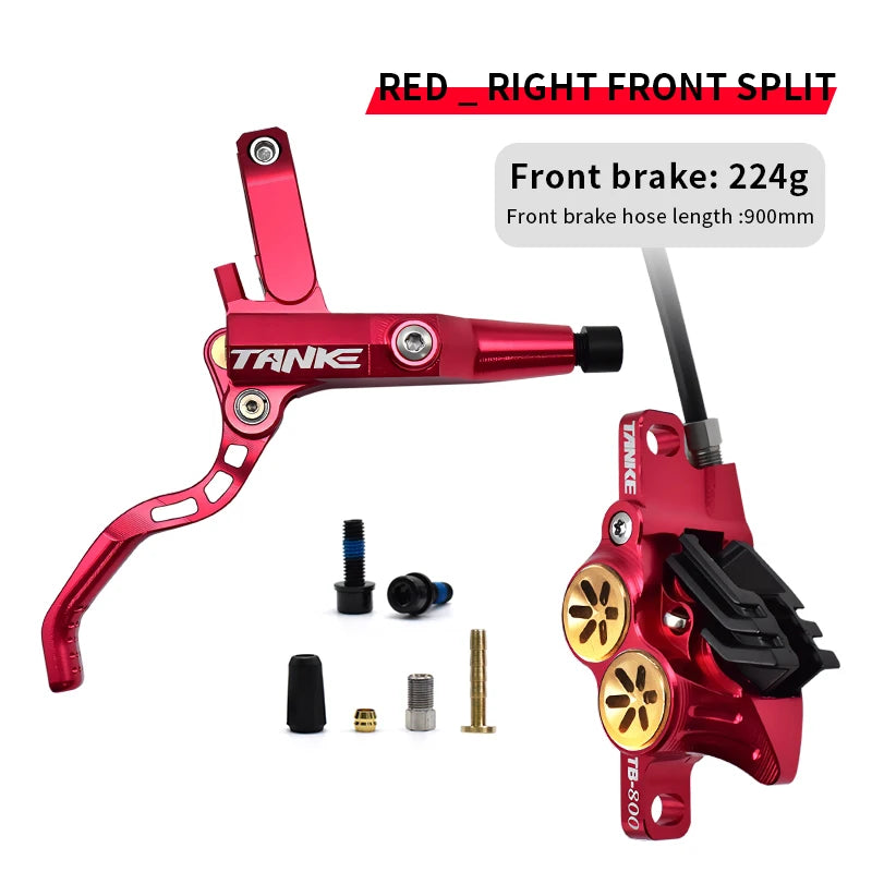 TANKE MTB 4-piston hydraulic disc brake 900/1700mm, 4-piston brake pad in resin, oil pressure AM DH road MTB ultra-light disc br
