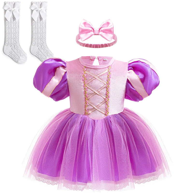 Fairy Todder Baby Girl Alice Rapunzel Moana Belle Mermaid Sofia Princess Romper Halloween Newborn Birthday Party Onesie Jumpsuit
