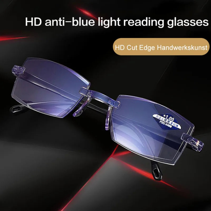 Frameless Smart zoom HD reading glassesAnti-blue Light reading glasses for men and women Near And Far Anti-radiation Glasses