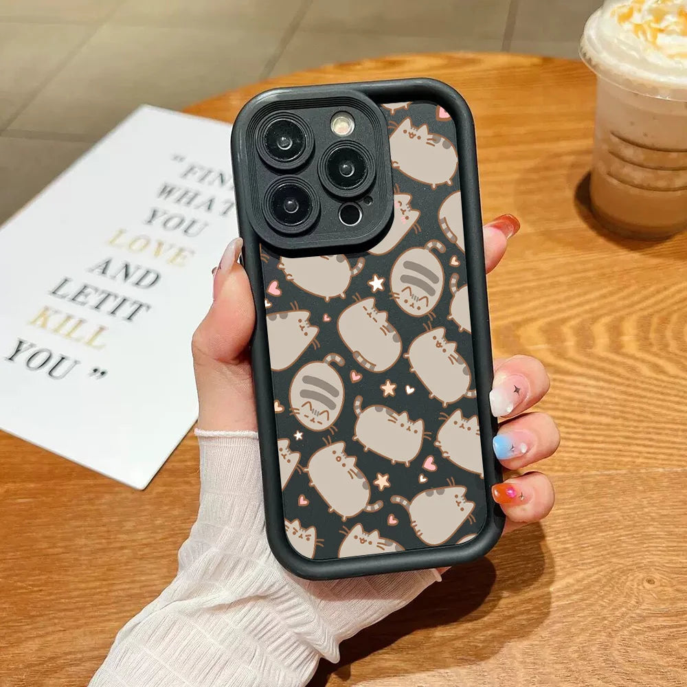 Funny Lovely Pusheen Cat Phone Case For vivo Y39 Y04 Y29 Y28 Y03 Y17s Y19s Y100 Y78 Y36 Y27 Y16 Y77 Y75 Y35 Y22s Y02 Y72 Y76 5G