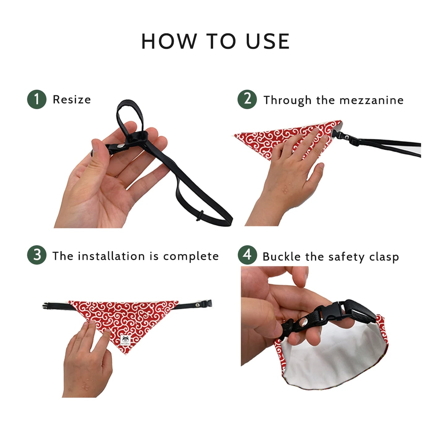 Classical Japanese Pattern Style Popular Shiba Scarf Bandana Roll Grass Cat Collar  Dog Accessories for Small Dogs for Dog